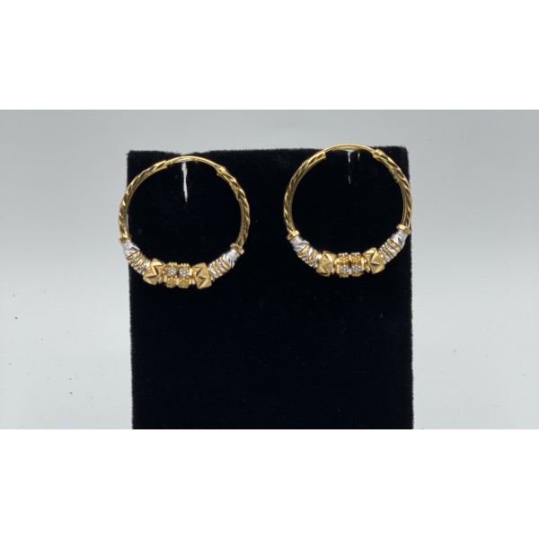 22k Yellow Gold Bali Set with 2 tones 