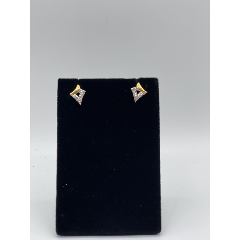 22k Yellow Gold Earrings Set with CZ