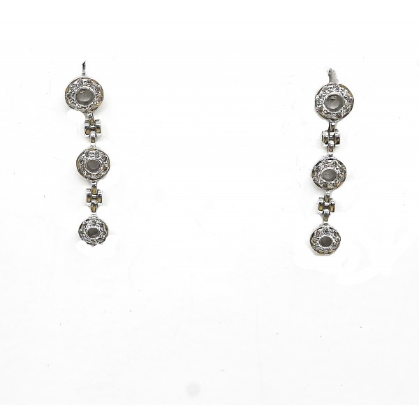 18k White Gold Diamond Earrings Set
