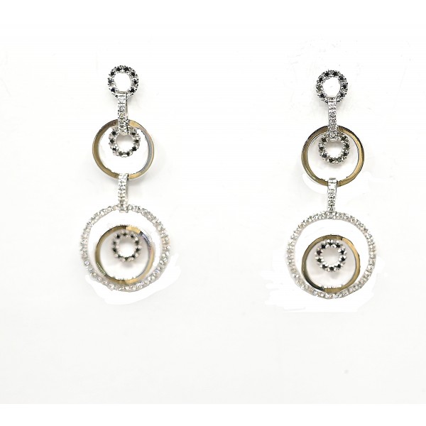 18k White Gold Diamond Earrings Set