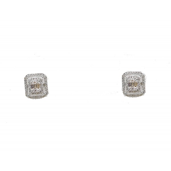 18k White Gold Diamond Earrings Set