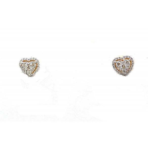 18k Yellow Gold Diamond Earrings Set