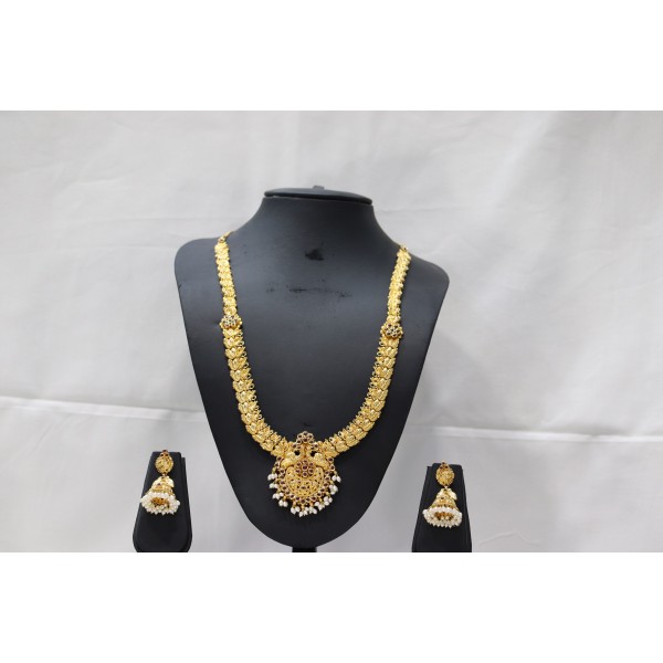 22k Yellow Gold Long Necklace Set 
