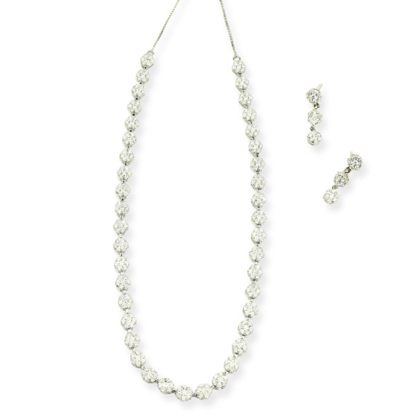 0.71CT Diamond Necklace Set in 18K White Gold
