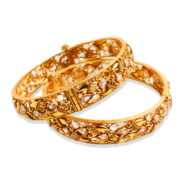 Rajwadi Design Bangles Set in 22K Gold